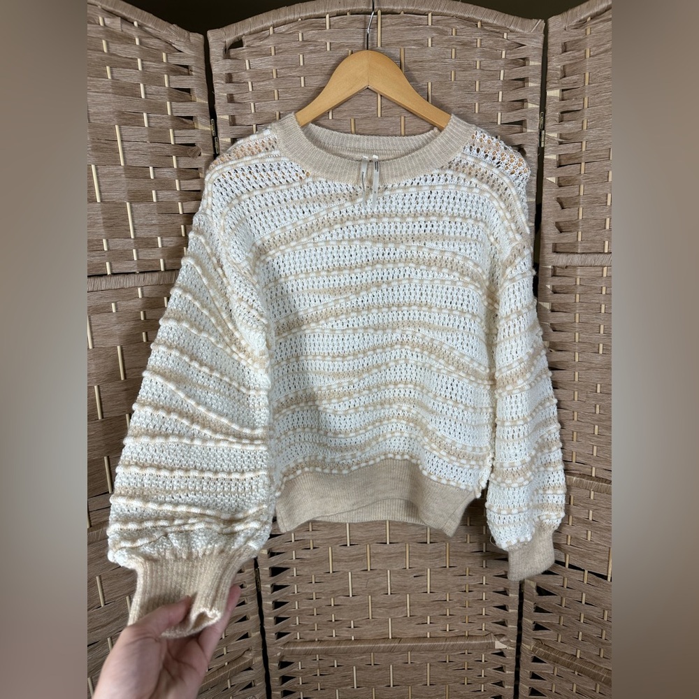 Anthropologie Open-Stitch Women’s Ballon Sleeve Sweater - Size XS - Picture 5 of 10